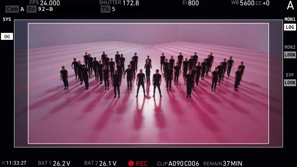 Camera view of the dance sequence involving all Kens from the Barbie Movie 